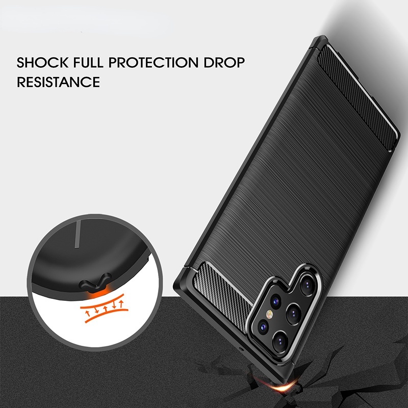 Ốp Điện Thoại Silicon Sợi Carbon Mặt Nhám Chống Rơi Cho Samsung Galaxy Note 20 10 S22 S21 S20 FE S10 Xcover 5 Pro Plus Ultra