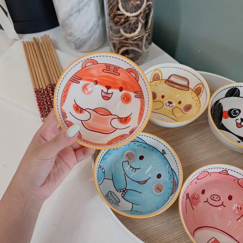 🥣 SET 6 BÁT HÌNH THÚ CUTIE KÈM ĐŨA 🥣 có hộp sang chảnh
