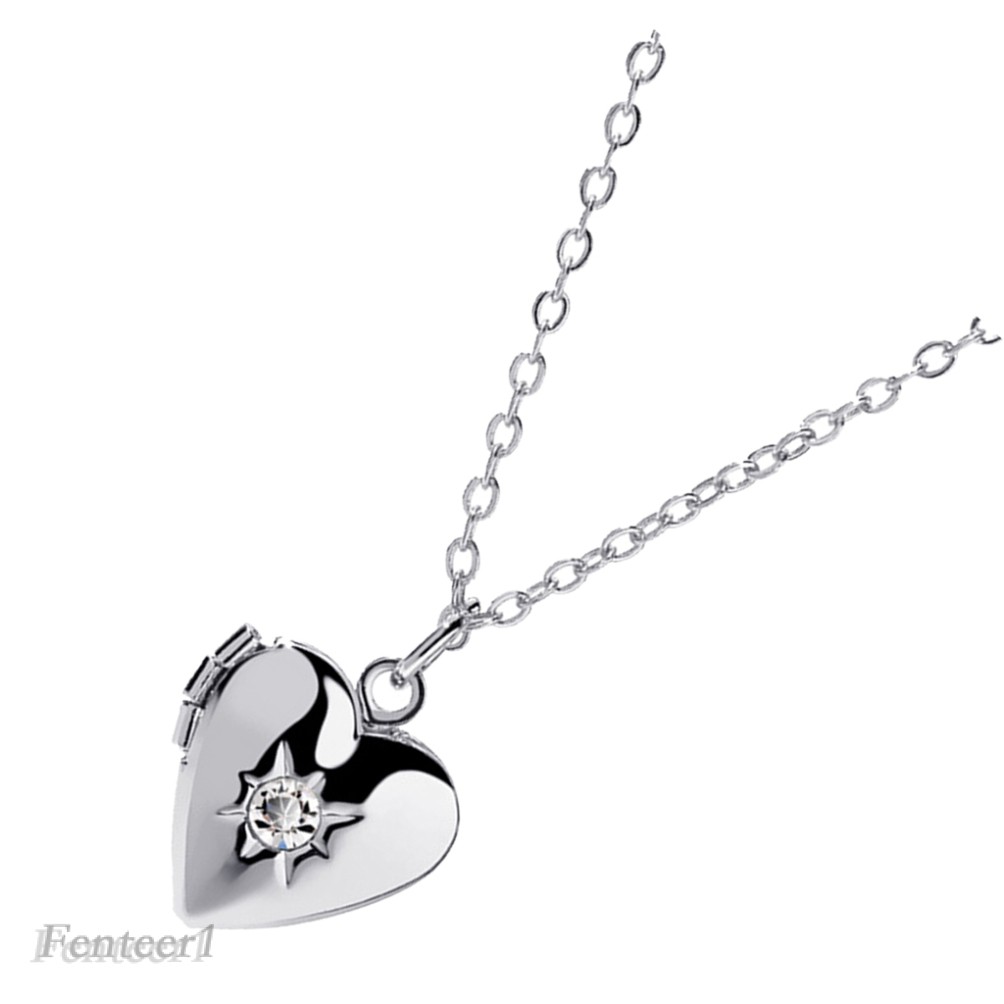 [FENTEER1] Fashion Heart Photo Frame Necklace Openable Pendant Accessories Locket Charm