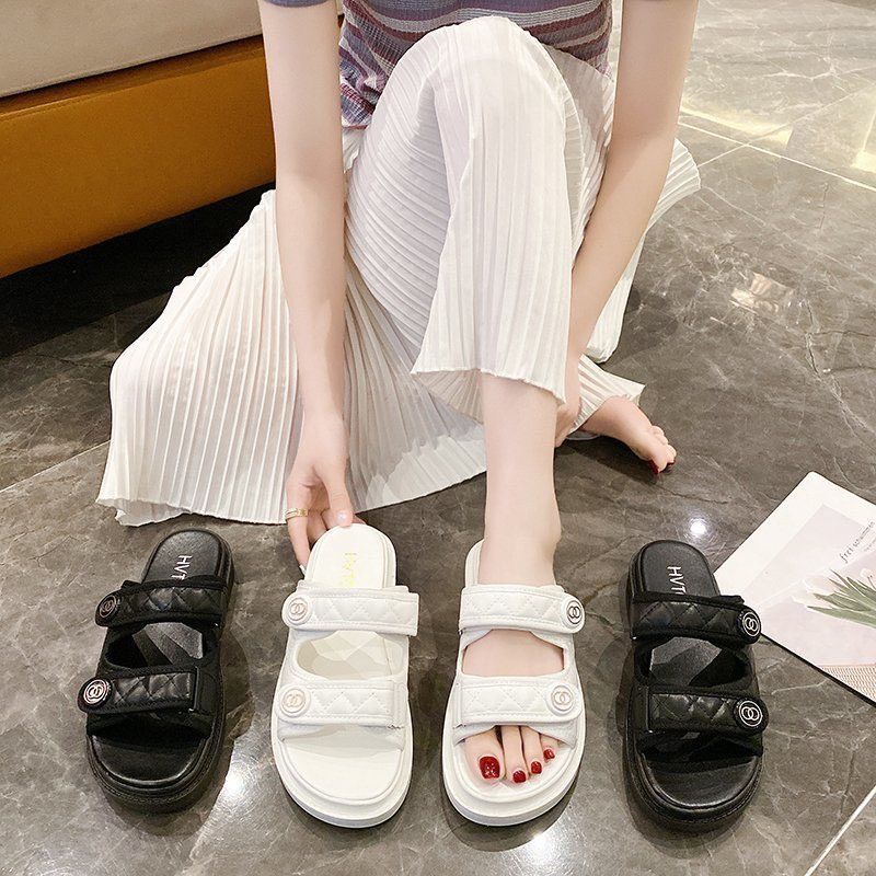 Dép quai ngang trấn trám khoá điều chỉnh đế bánh mì 3,5 cm siêu nhẹ- hottrend-zinzin868