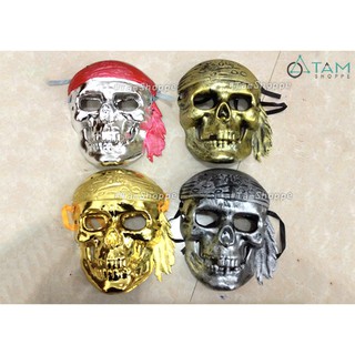 Mặt nạ cướp biển đầu lâu nhựa giả đồng HLW-MN-25 TAN