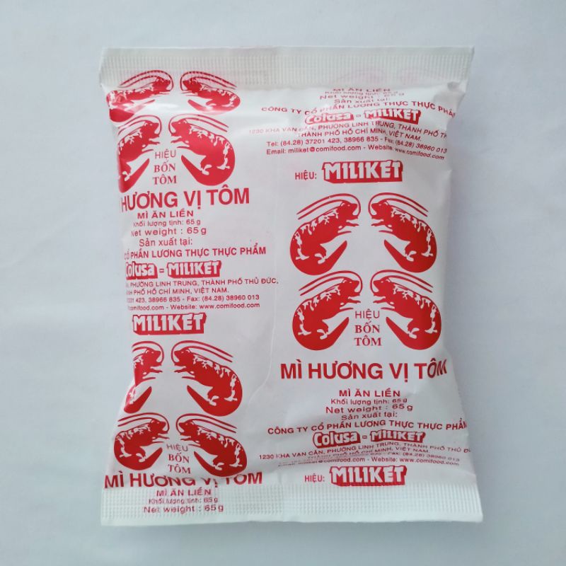 Lô 10 gói mì giấy trắng ăn liền Miliket 65 gam