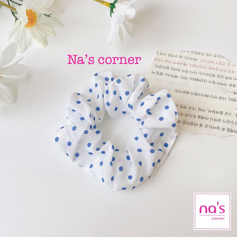 Thun cột tóc vải chun buộc xanh dương - Link 1