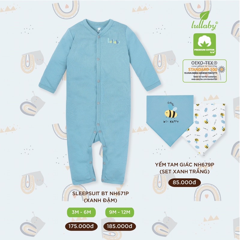 [LULLABY 2021] Body dài sleepsuit NH601P và NH602P