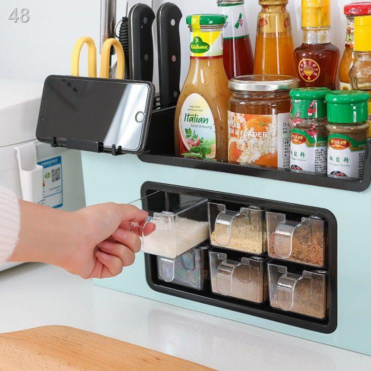 Giá để đồ nhà bếp hộp đựng gia vị bộ kết hợp kệ đa năng