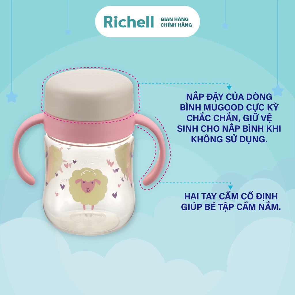 Bình tập uống trực tiếp 360° RICHELL MUGOOD 200ml | Baby