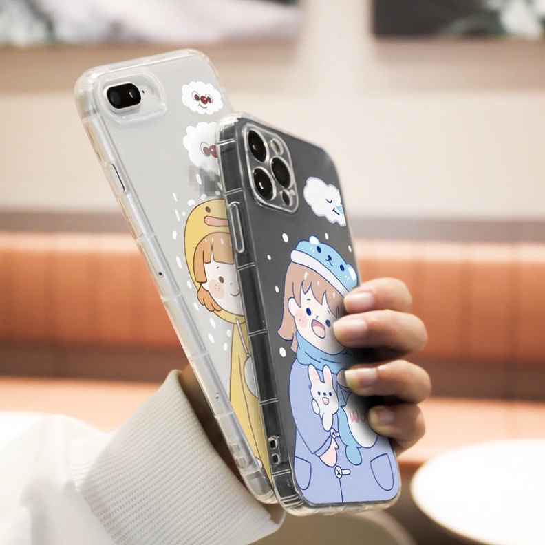 Ốp lưng iphone 6, 6s plus, 7 8 Plus, X, XS, XR, XSMAX, 11, 12, 13 PROMAX TRONG SUỐT EM BÉ MÙA ĐÔNG PKVN