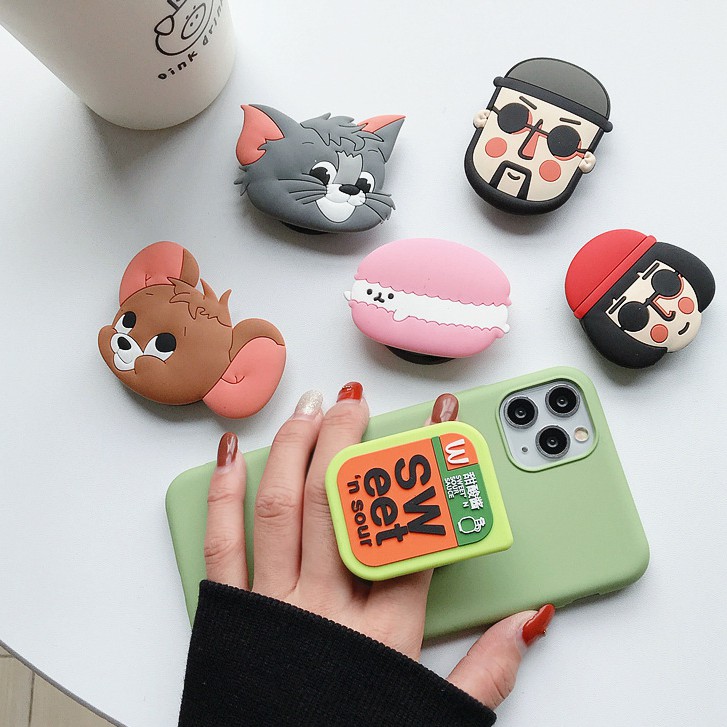 Kẹp điện thoại chống mỏi tay Popsocket chất liệu sillicon pop up cao cấp hình cool ngầu