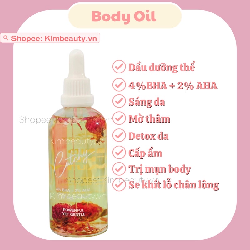 Dầu dưỡng da body 4%BHA + 2%AHA - Body oil Catchy Dermalogy