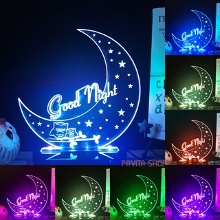 Đèn ngủ led 3d PAVITA mặt trăng, quà tặng sinh nhật độc đáo, ý nghĩa cho bạn gái, bạn trai, đèn để bàn trang trí đẹp