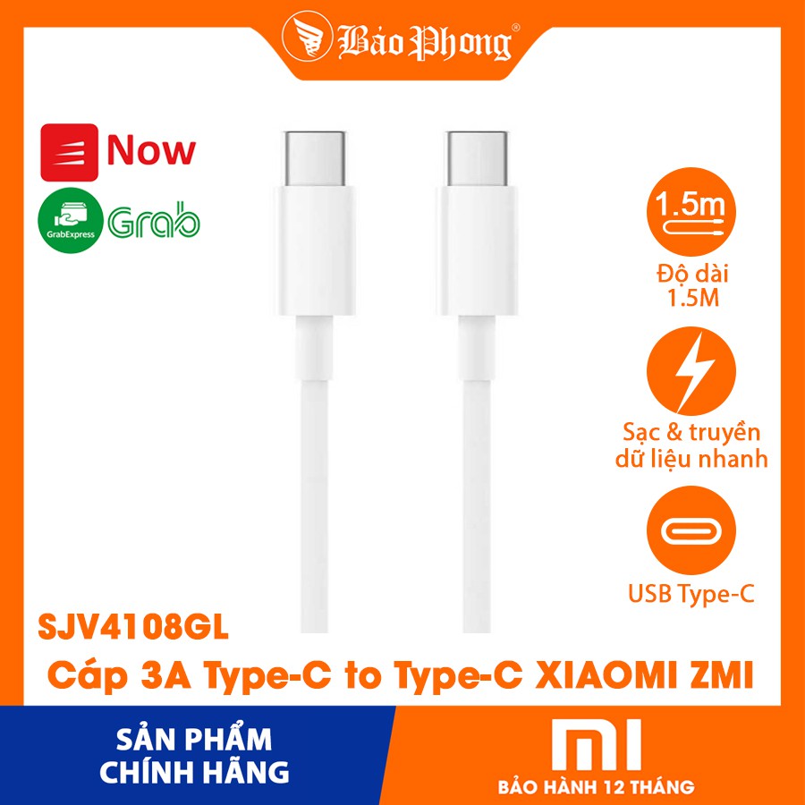 Cáp 3A TypeC to TypeC XIAOMI ZMI USB-C To USB- C Data Cable 150CM