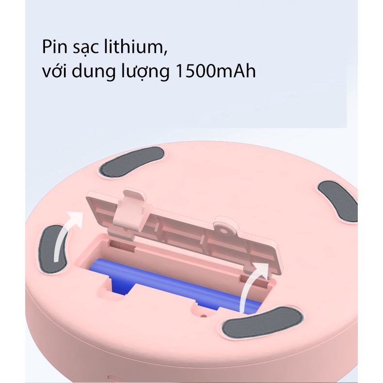 Quạt Tích Điện Gấp Gọn Q17, Quạt Mini Để Bàn - 3 Tốc Độ Gió Siêu Mát, Tùy Chỉnh Độ Cao, Nhỏ Gọn, Không Tiếng Ồn