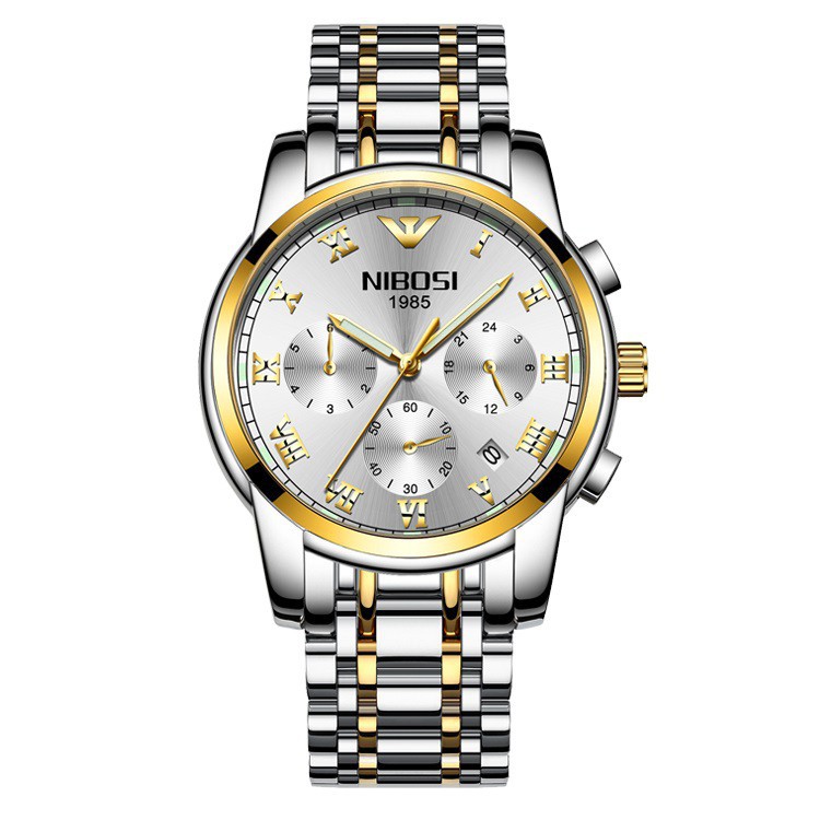 ĐỒNG HỒ NAM NIBOSI 2301 (1985) - FULL BOX  DÂY THÉP ĐẶC CHẠY 6 KIM NHIỀU MÀU LỰA CHỌN (FULL BOX) Bán lẻ giá sỉ