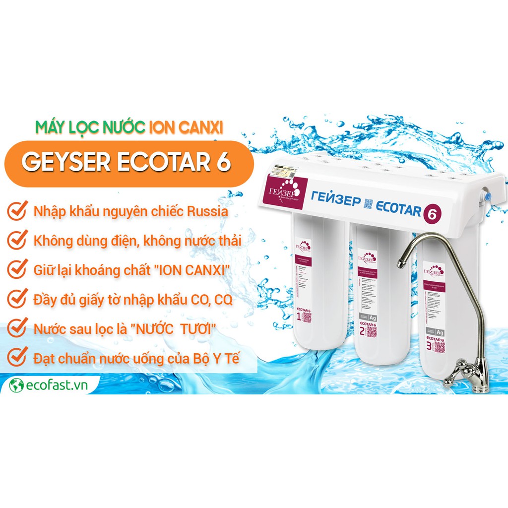 Máy lọc nước Ion Canxi Geyser Ecotar 6