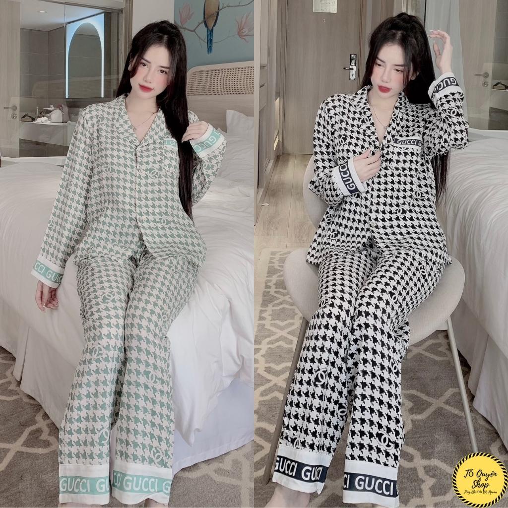 Đồ ngủ nữ bộ pijama mặc nhà dài tay dễ thương chất liệu mango mềm mịn cao cấp TỐ QUYÊN SHOP