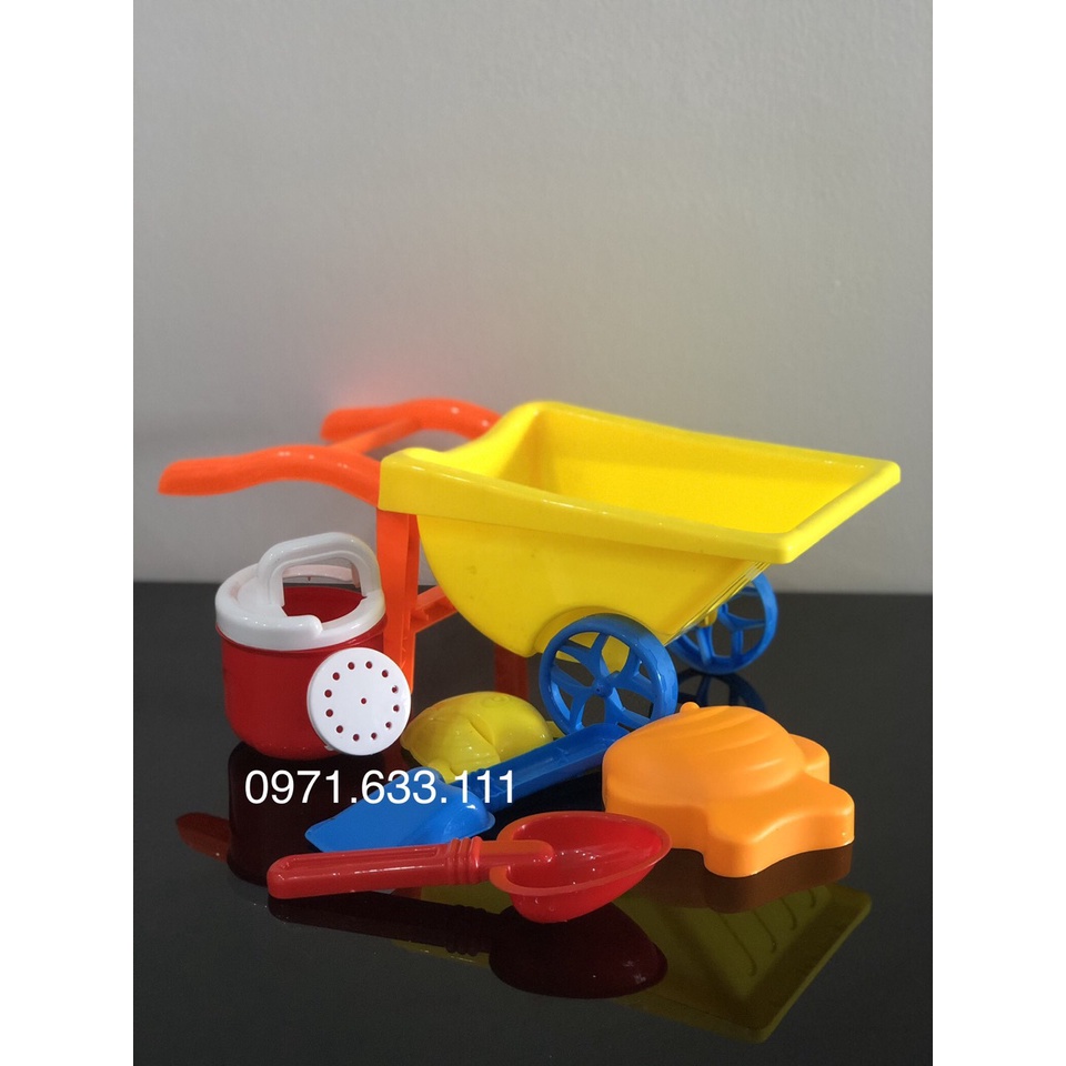 combo 5kg hạt muồng và 3 bộ đồ chơi gồm guồng cát, ô tô, xe rùa cho bé