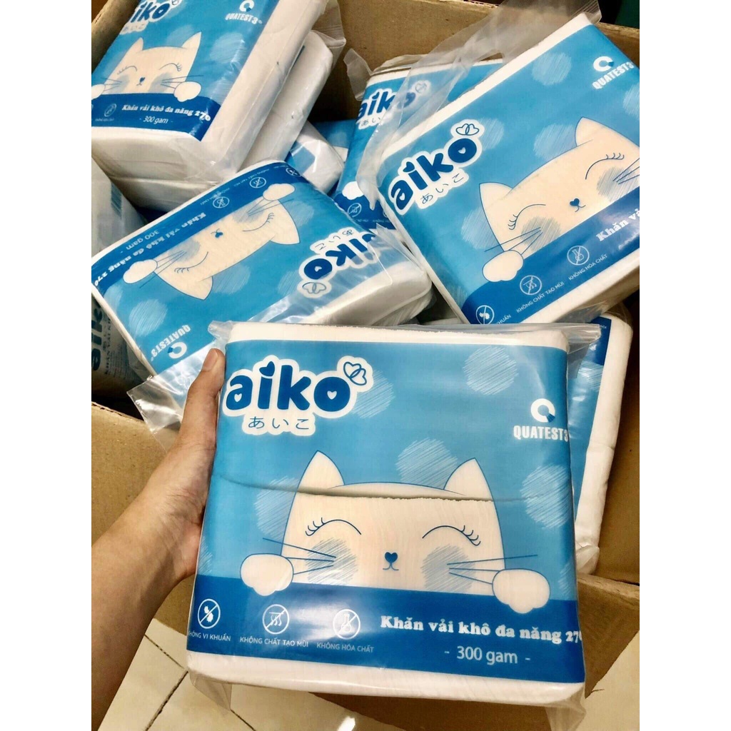 AIKO - Khăn vải khô đa năng - Gói 270 tờ/ 300g