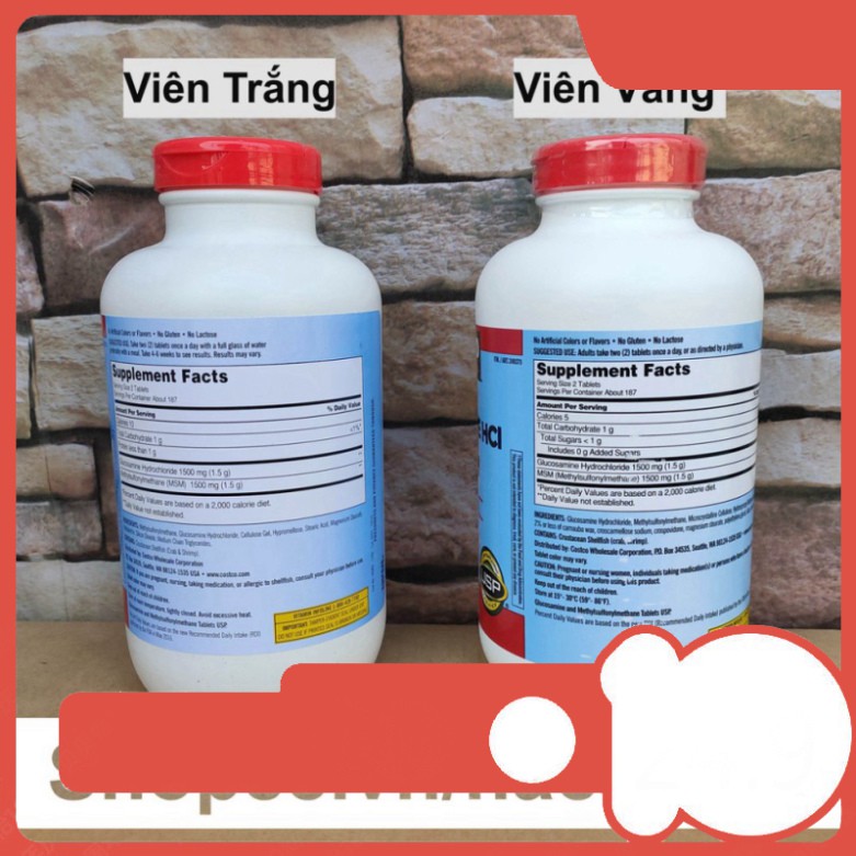 DUY NHAT HÔM NAY Viên uống Kirkland Signature Glucosamine HCL 1500mg With MSM 1500mg 375 viên - Glucosamin DUY NHAT HÔM 