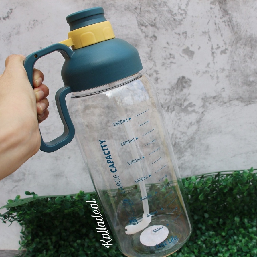 Bình Nước💖FREESHIP💖Thể Thao Nhựa Tritan 1800ml Có Ống Hút Tập Gym