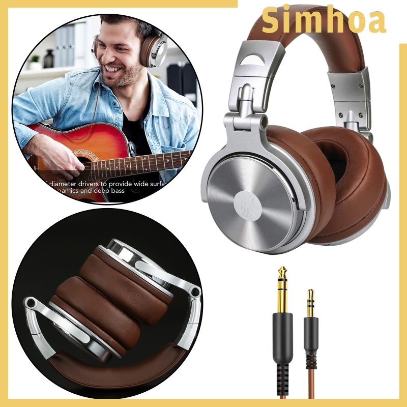 [SIMHOA] Pro-30 Over Ear Headphones Studio Monitor Mixing DJ Stereo Headsets w/Mic