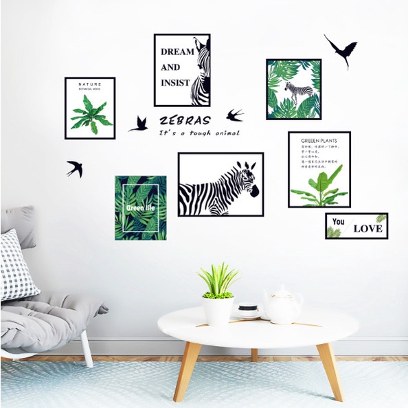 Decal trang trí tường - Những bức tranh bắc âu ngựa vằn