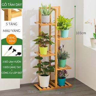 Kệ, giá để cây cảnh 5 tầng tiện lợi (TẶNG KÈM Bộ làm vườn mini)
