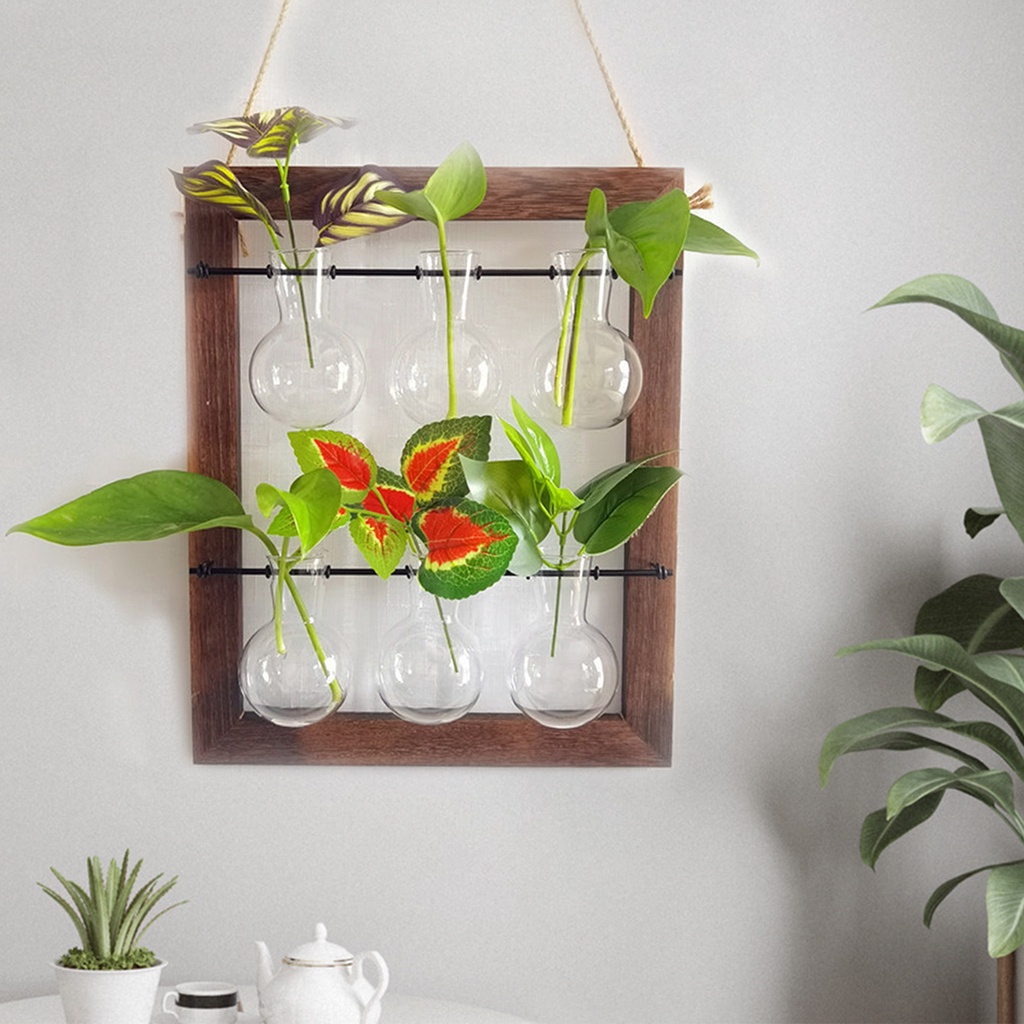 Wall Hanging Planter for Hydroponic Plants Modern Bulb Glass Vase for Home