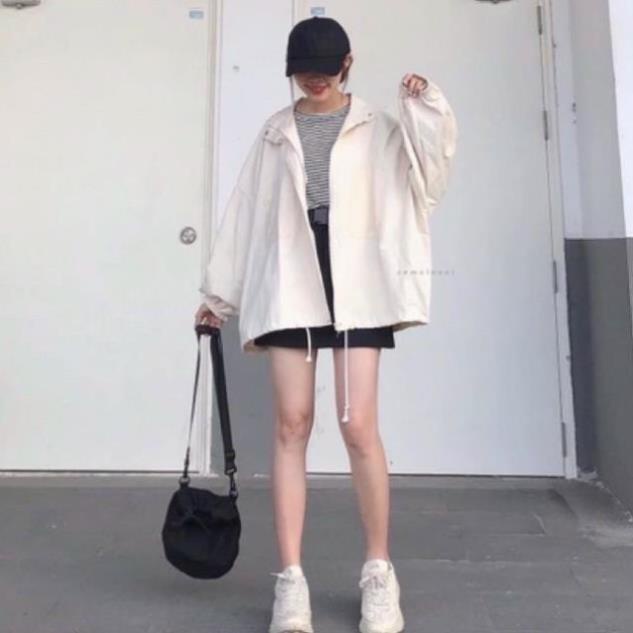 Áo khoác choàng kaki nữ màu trơn form cánh dơi cực xinh