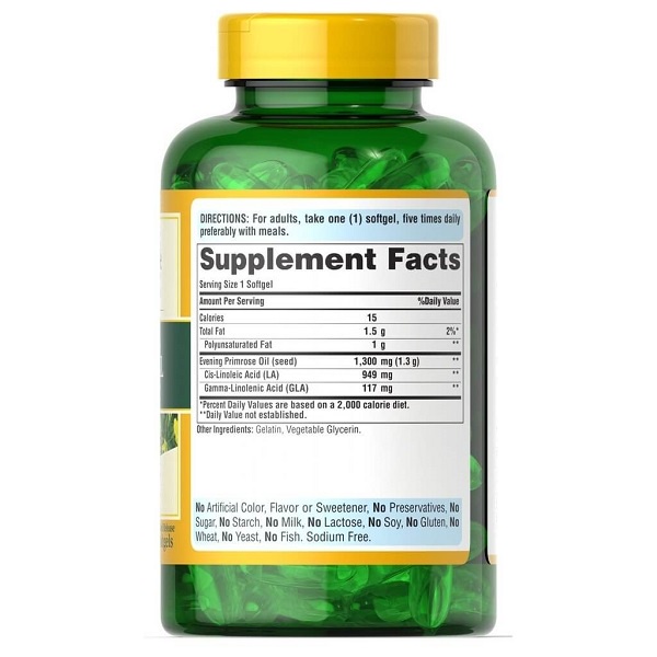 Viên Uống Giảm Mụn Nội Tiết, Cân Bằng Nội Tiết Dầu Hoa Anh Thảo Evening Primrose Oil 1300mg Puritan's Pride