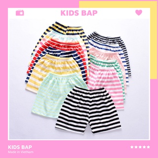 Quần đùi chục kẻ cho bé trai bé gái chất cotton 8-18kg