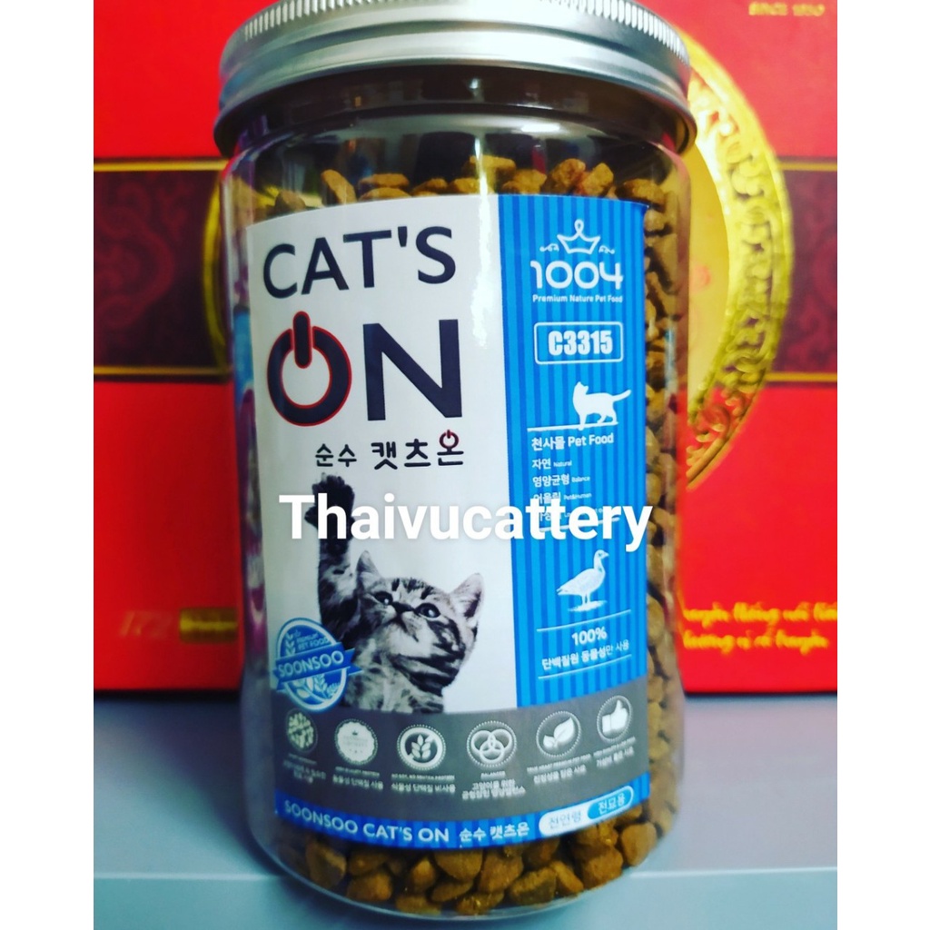 Thức ăn Cho Mèo Hạt Khô Cat On (Cat's On) Hàn Quốc- lon hãng 400gr