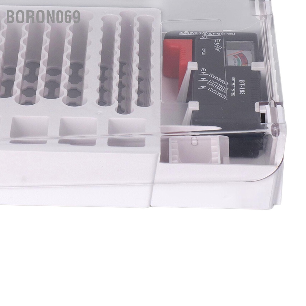 Boron069 Hộp lưu trữ pin Đệm mềm đựng có dụng cụ kiểm tra dung lượng