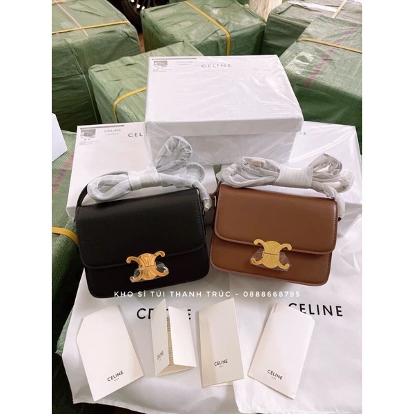 Túi đeo chéo chữ X da trơn size 18cm (Bản đẹp, có hộp)