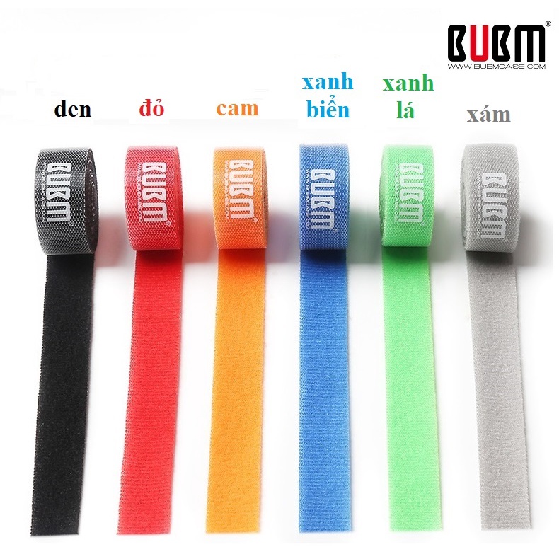 Dây quấn  Velcro BUBM dùng buộc dây sạc, tai nghe, dây điện, dây mạng Gọn Gàng loại 1