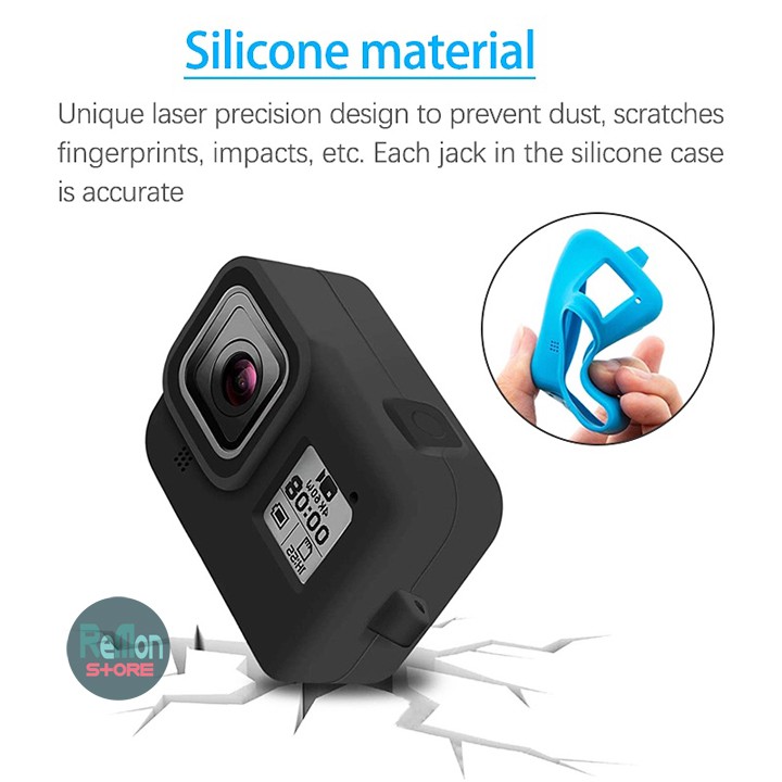 Vỏ cao su silicon cho GoPro Hero 8 có dây cổ tay Puluz (chọn màu) - Hàng chính hãng