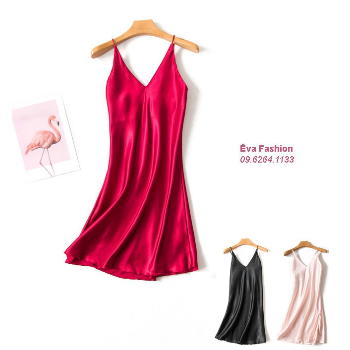 Váy Ngủ Lụa | Đầm Ngủ Lụa Hai Dây Tăm Sexy Bo Chun sau Quyến rũ Xinh Xắn Đáng Yêu Nhiều Màu | Đủ Size Tôn Dáng Tôn 😍 *