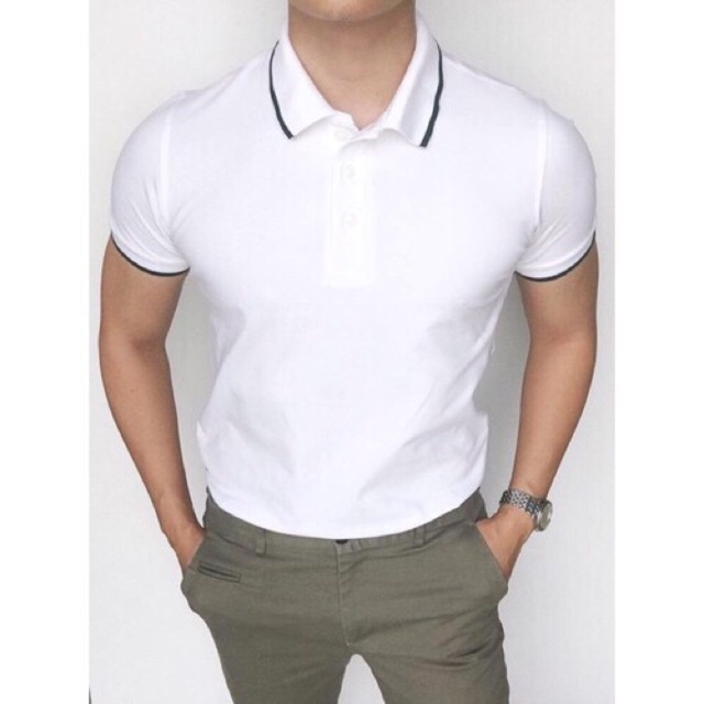 Áo phông nam cổ kẻ viền sành điệu - Áo nam BITULA