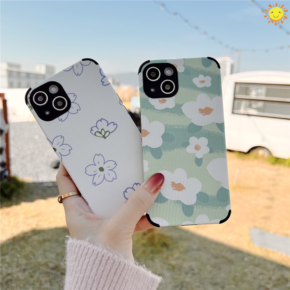 Samsung Galaxy Note 8 9 J4 J6 Plus J6+ J2 J5 Pro J7 Pirme On7 2016 J710 J510 J310 J530 J730 A9S G530 G532 Case Summer Simple small Fresh floral Flowers Four Corners Drop Resistance Cute Soft TPU Protective Cover