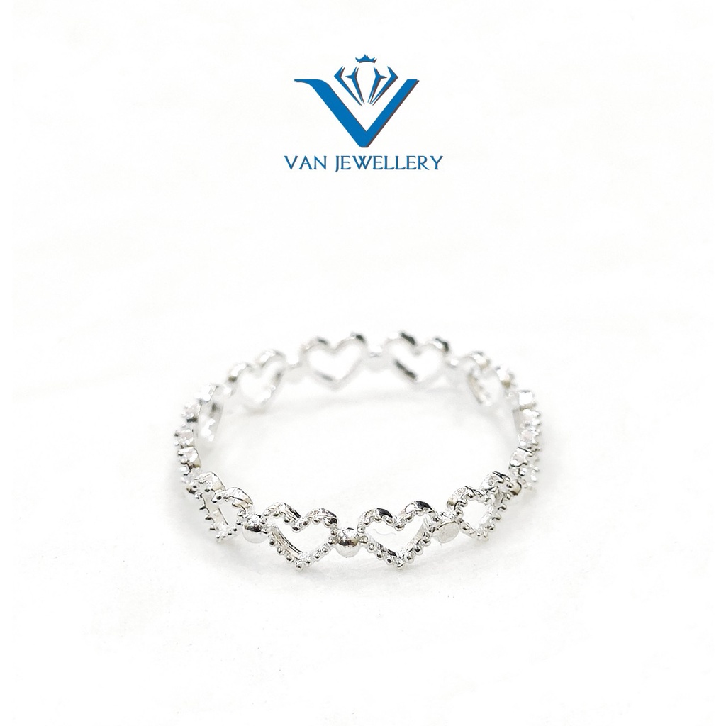 Nhẫn bạc Nhẫn đường trái tim vĩnh cửu Van Jewelry V10014 thiết kế tinh xảo