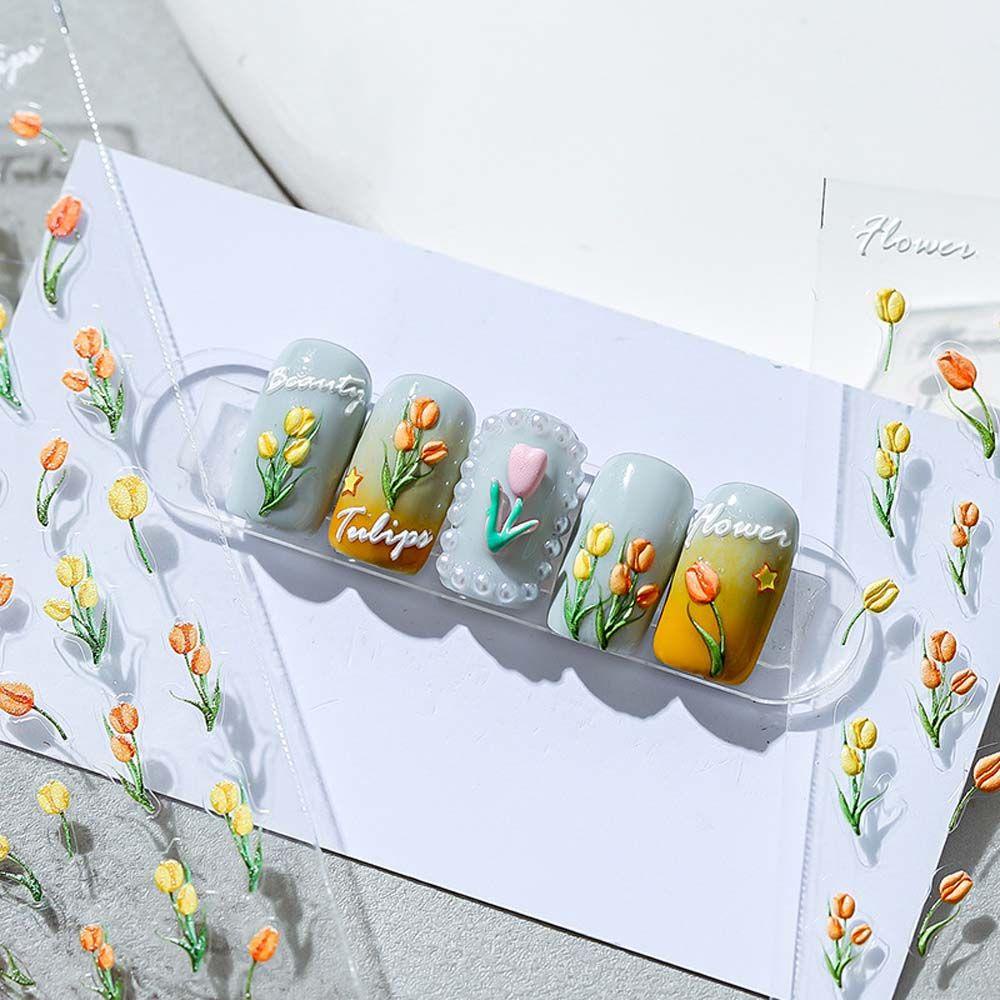 [Hàng mới về] Hình dán móng tay khắc họa tiết hoa phong cách Nhật Bản dễ thương thời trang DIY