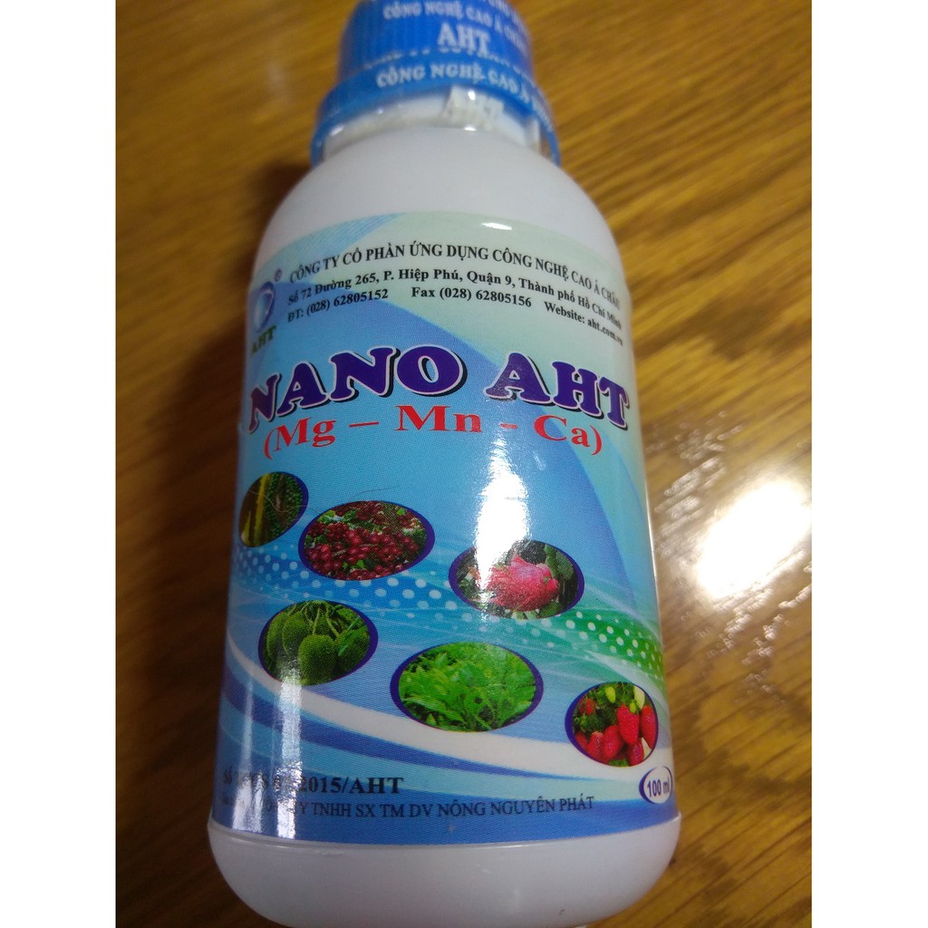 Phân bón lá Nano AHT bổ sung Mg - Mn-Ca - chai 100 ml