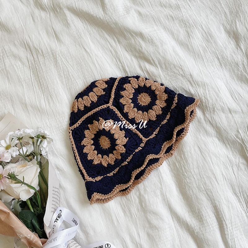 Nón tai bèo dệt kim phong cách Hàn Quốc cho nữ