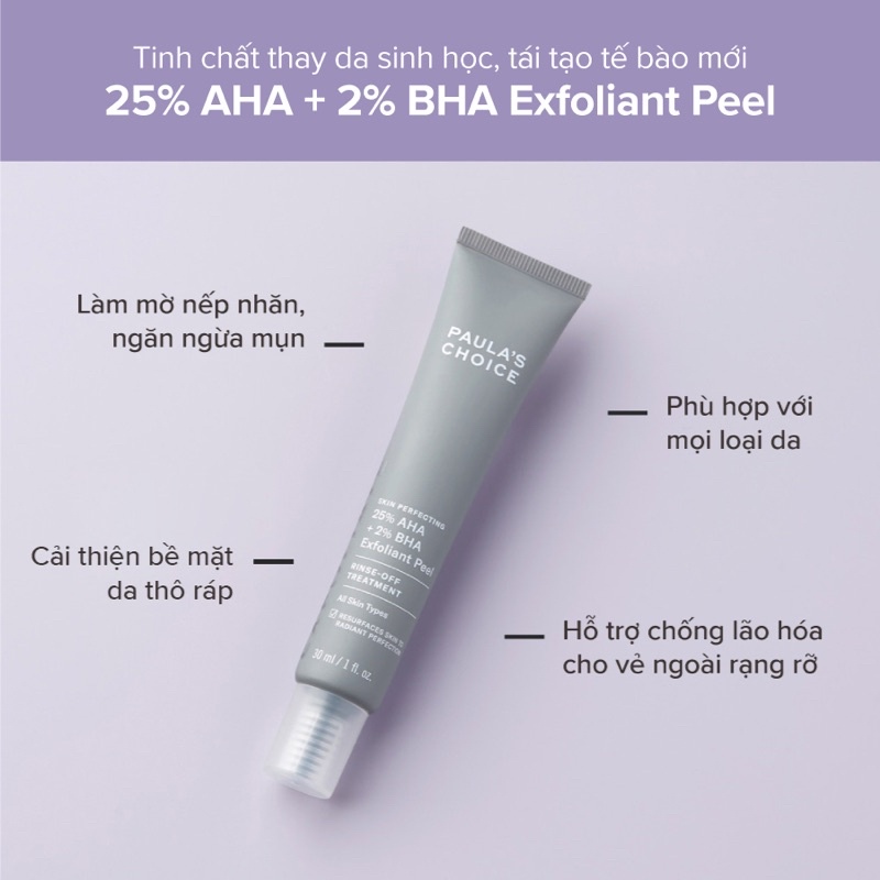 Tẩy Tế Bào Chết Paula's Choice Skin Perfecting 25% AHA + 2% BHA Exfoliant Peel 30ml