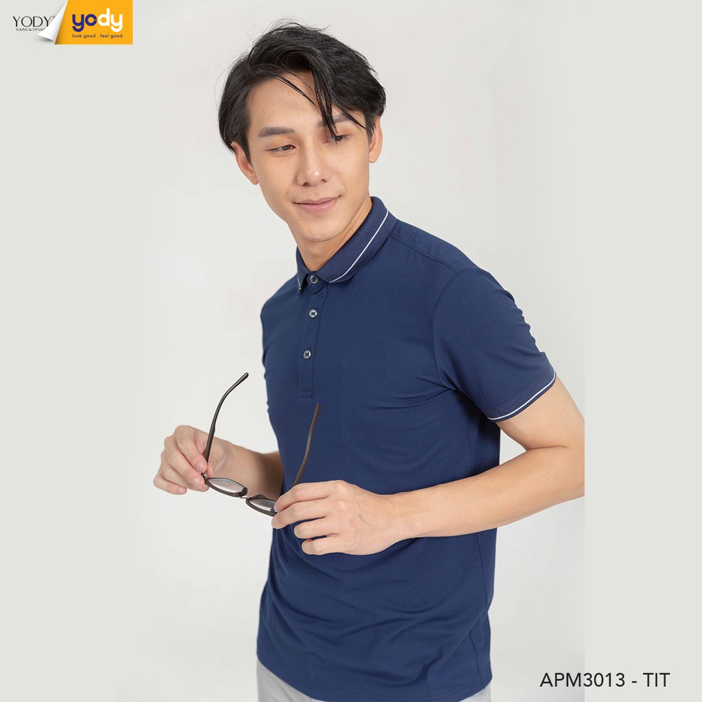 Áo phông polo nam YODY chất thun cotton ngắn tay có cổ, bo viền tỉ mỉ APM3013