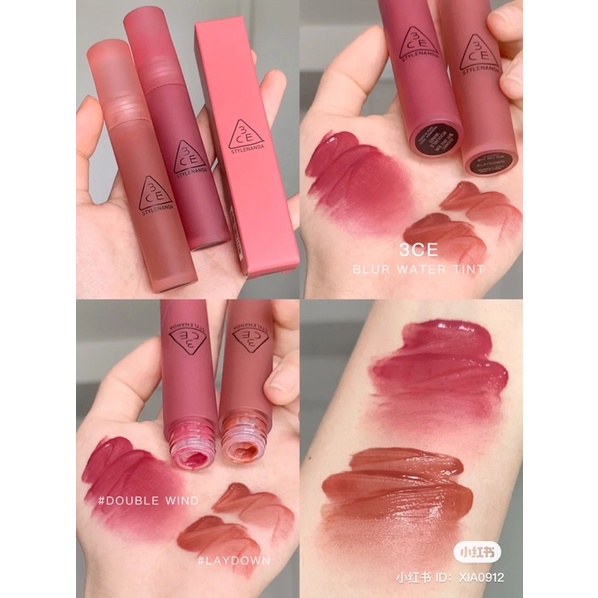 Son kem 3CE BLUR WATER TINT Sepia Laydown Casual Affair Double Wind