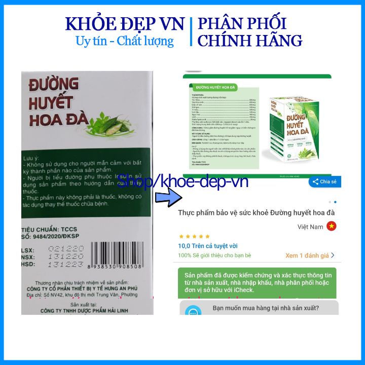 Viên uống Đường huyết hoa đà hỗ trợ hạ đường huyết, ổn định đường huyết, giảm biến chứng tiểu đường - Lọ 30 viên nang