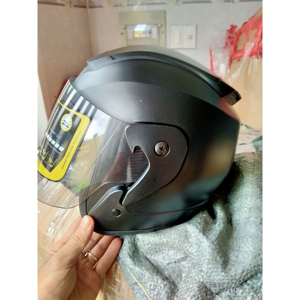 Nón bảo hiểm 3/4 bopa có kính đi phượt hàng chính hãng