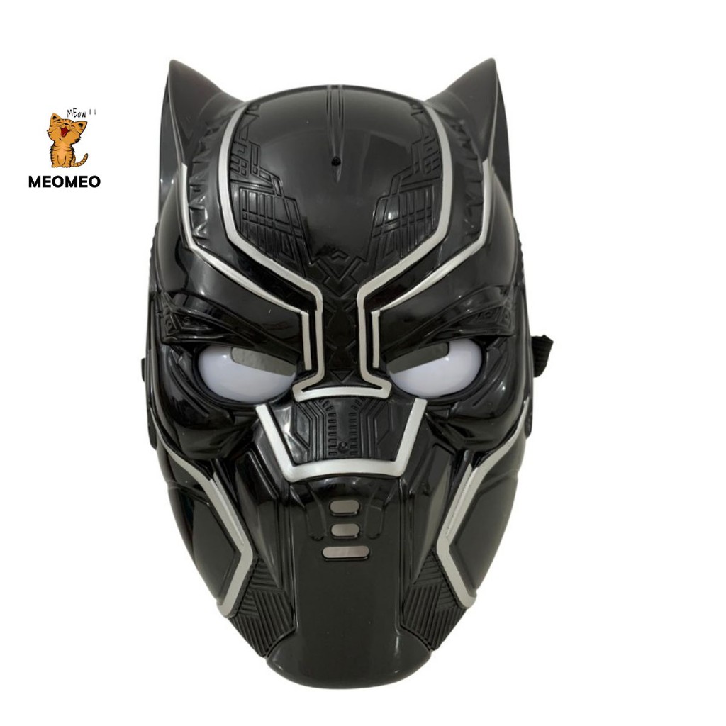 Đồ Chơi Mặt Nạ Báo Đen - Mặt Nạ Black Panther Có Đèn Phát Sáng Xanh, Nhựa Cao Cấp, Siêu Ngầu Dành Cho Bé