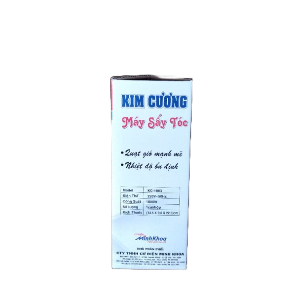 Máy sấy tóc công nghiệp KIM CƯƠNG KC-1803, Máy sấy tóc KIM CƯƠNG KC 1803, 1800W, Chính Hãng, Máy sấy tóc cao cấp KC-1803