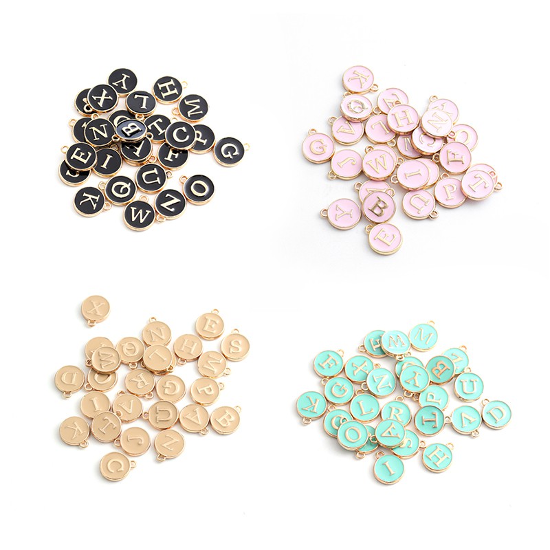 Bộ 26 mặt dây chuyền hình chữ cái từ a - z nhiều màu tùy chọn xinh xắn